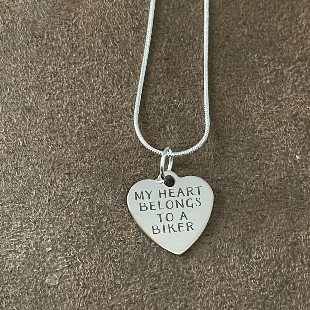 My heart belongs to a biker necklace